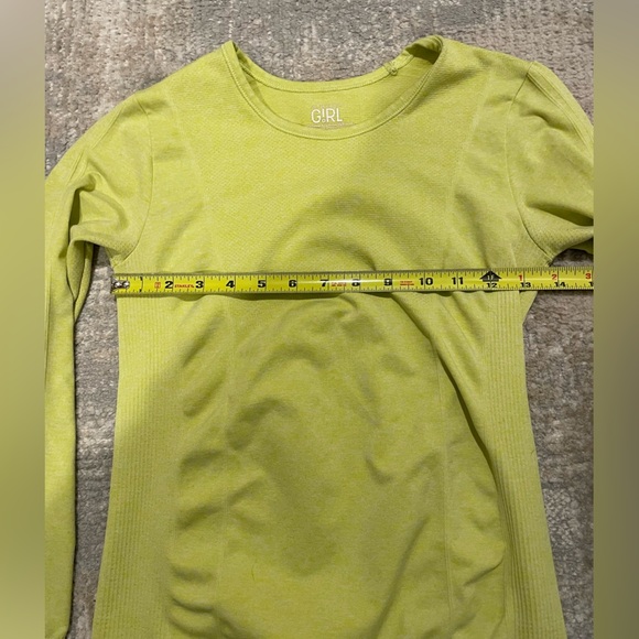Athleta Girl Solid Tracker Long Sleeve Color: Wild Lime Heather Size M/8-10 - Picture 5 of 7